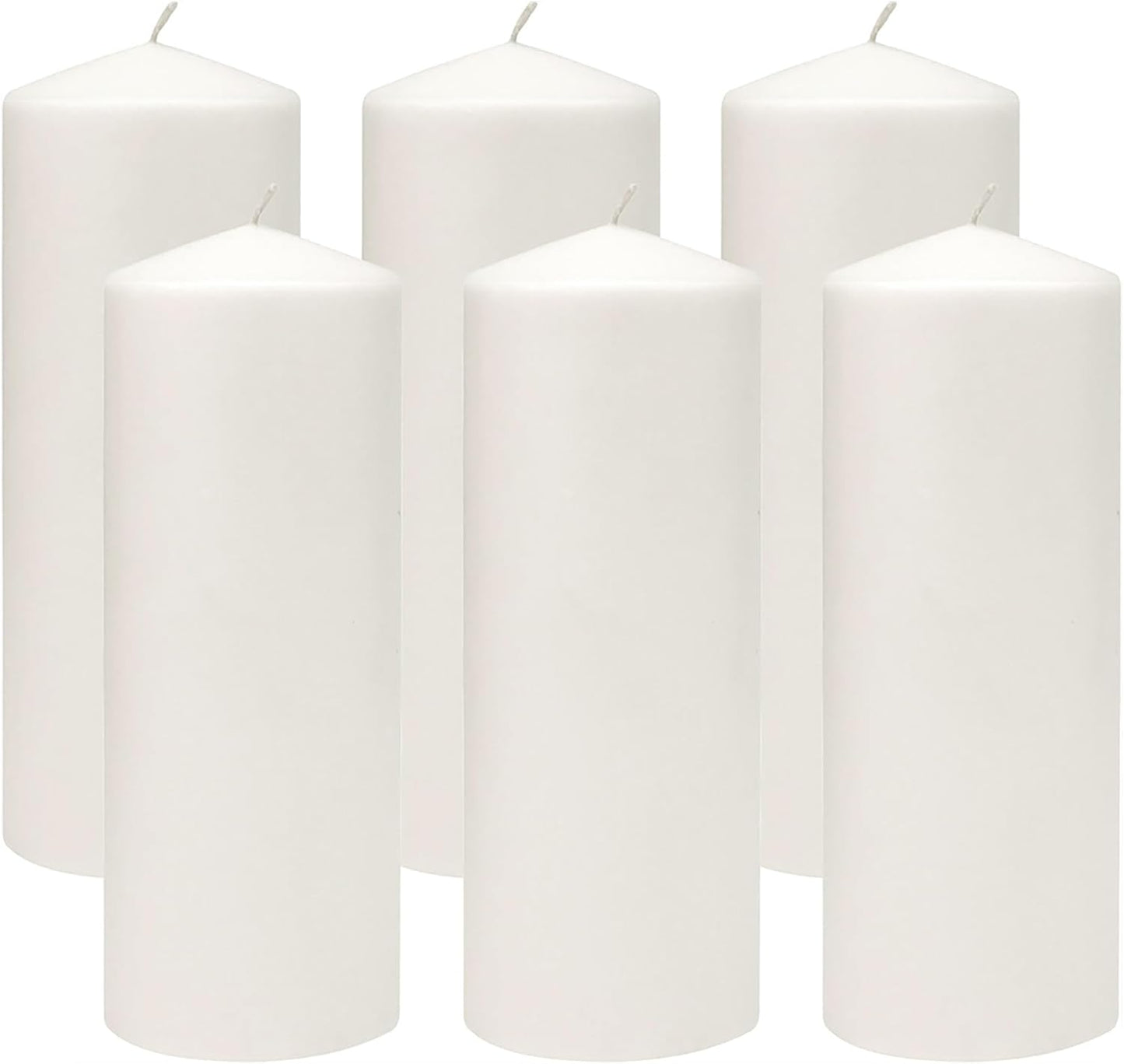 Stonebriar Unscented White Tall Pillar Candles, 65 Hour Burning Candle Pillars, Perfect for Decor, Weddings, Emergencies 3" X 6", 6 count