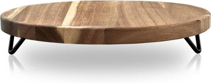 WILDMOS Decorative Round Wood Riser for Display,Pedestal Tray for Home or Kitchen and Bathroom Countertop Organizer,Farmhouse Kitchen Counter Decor Tray. (10-inch)