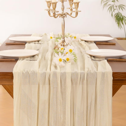 Socomi 3pcs Sage Green Cheesecloth Table Runner Summer Boho Rustic Gauze 120 inch 10FT Cheese Cloth Sheer Runner for Wedding Party Baby Shower Home Decor Holiday Decorations
