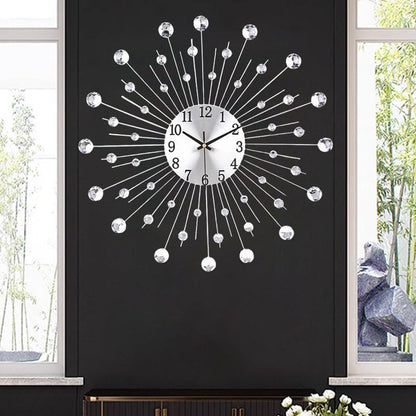 SIN&MI Large Wall Clocks, Silent Sunflower Shape Chic Decorative Wall Clock, Modern Non-Ticking Round Clock Dial Iron Metal Wall Clock for Living Room Decor Entrance Office Cafe 20 Inch
