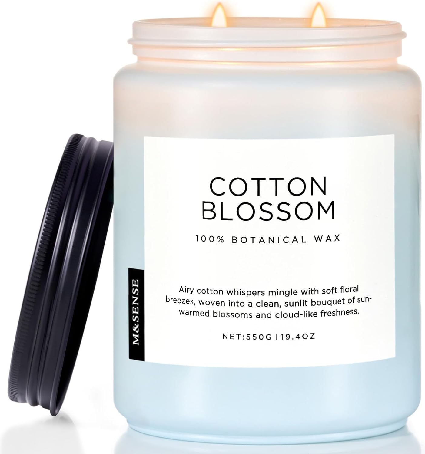 M&SENSE Eucalyptus & Mint Scented Jar Candle, Large 19.4oz Natural Soy Wax, 110-Hour Long Lasting Non-Toxic Clean Burning, Fresh Smelling Home Aromatherapy for Spa Stress Relief, Gifts for Men Women