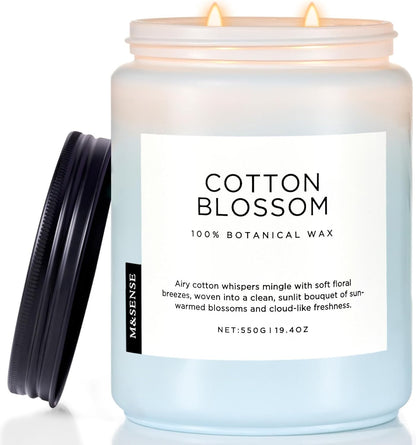 M&SENSE Eucalyptus & Mint Scented Jar Candle, Large 19.4oz Natural Soy Wax, 110-Hour Long Lasting Non-Toxic Clean Burning, Fresh Smelling Home Aromatherapy for Spa Stress Relief, Gifts for Men Women