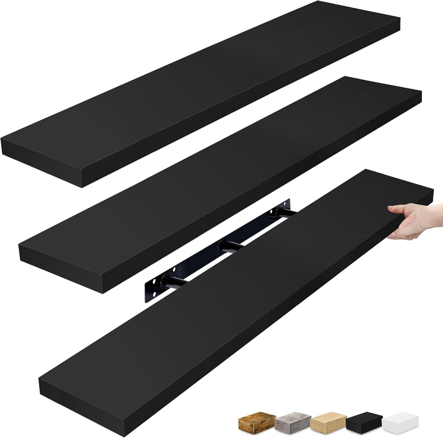 Sorbus Floating Shelves for Wall - 48 Inch Long Bathroom Shelves, Wall Decor for Bedroom, Kitchen, Living Room & Book Storage - Mounted Floating Shelf with Invisible Brackets (Maple Wood, 2 Pack)