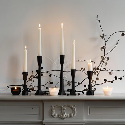 12-Pack Olive Green Taper Candles, 10 Inch Unscented Dripless Candlesticks, Long-Lasting Burn Time of 7-8 Hours, Perfect for Christmas Home Décor Spring and St. Patrick's Day
