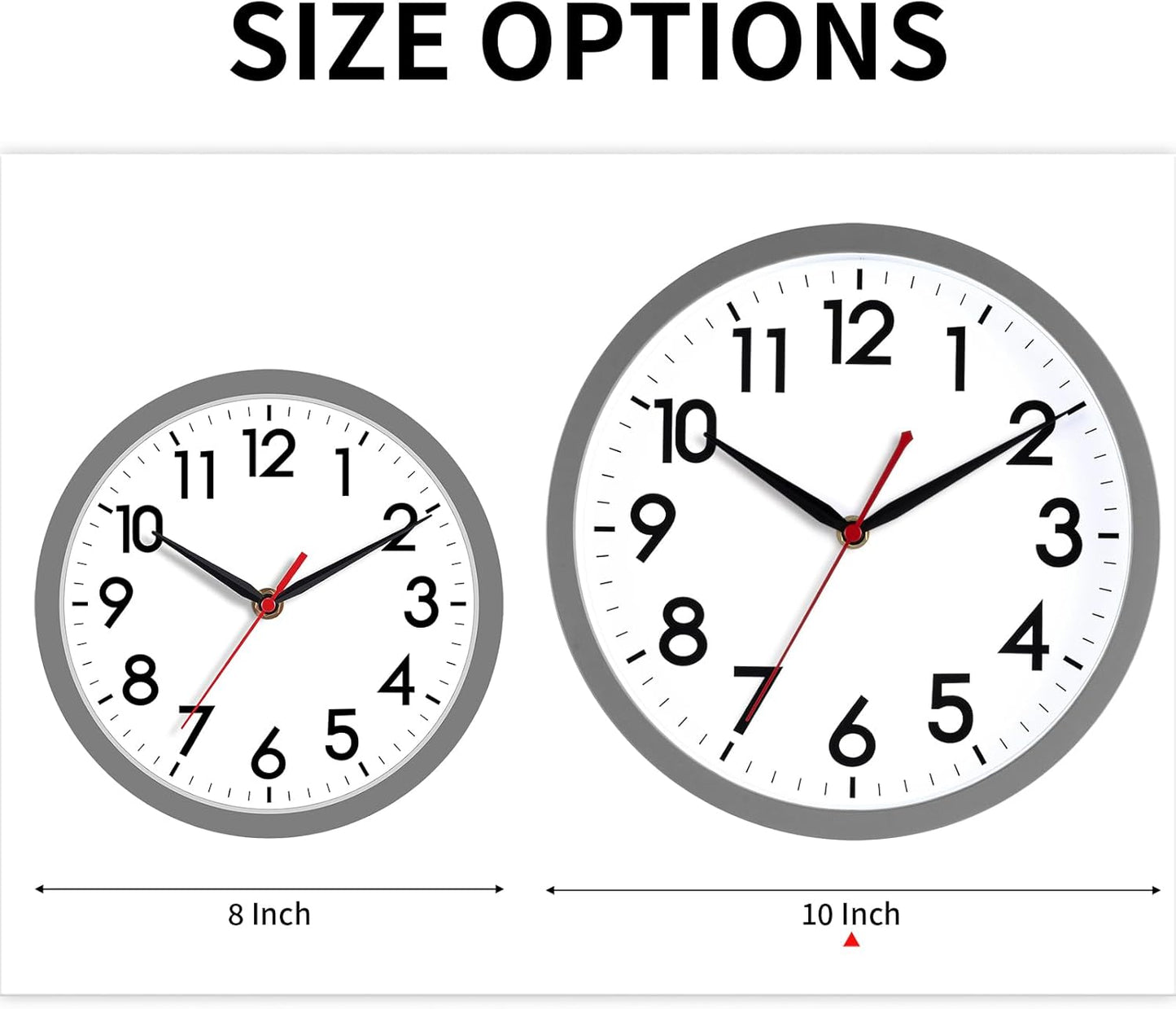 AKCISOT Wall Clock, Modern Small Wall Clocks Battery Operated 8 Inch, Silent Non-Ticking Analog Classic for Office, Home, Bathroom, Kitchen, Bedroom, School(Black)