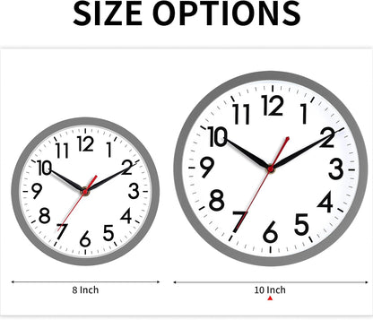 AKCISOT Wall Clock, Modern Small Wall Clocks Battery Operated 8 Inch, Silent Non-Ticking Analog Classic for Office, Home, Bathroom, Kitchen, Bedroom, School(Black)