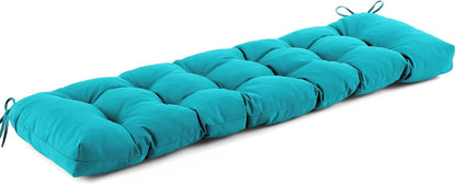 IASEAHK Outdoor Bench Cushion 48x18x5 Inch, Waterproof & Fade-Resistant Patio Furniture Cushions, Tufted Memory Foam Indoor/Outdoor Cushions for Couch Swing with Non-Slip Backing & Straps, Dark Grey