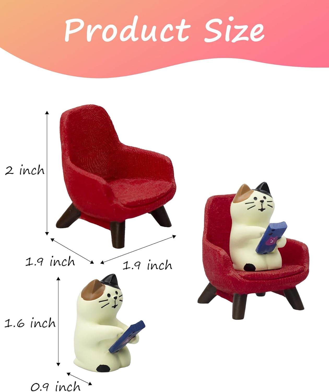 Refintural Miniature Frog Eating Cake Figurine - Funny Shelf Desk Decoration - Perfect Cute Frog Gift (Pink Sofa)
