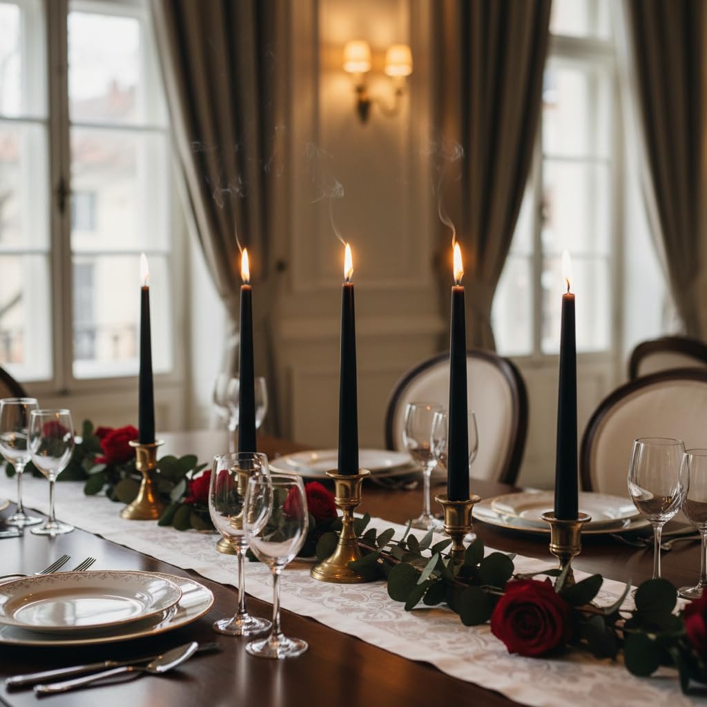 4 Pack White Taper Candles丨Taper Candles 10 Inch Dripless丨Unscented & Smokeless Candlesticks Bulk丨7-8 Hours Long Burning Tall Candles丨Ideal for Christmas Weddings Parties Dinner