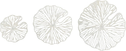 Creative Co-Op Handmade White Coral Shaped Paper & Metal Wall Décor (Set of 3 Sizes)