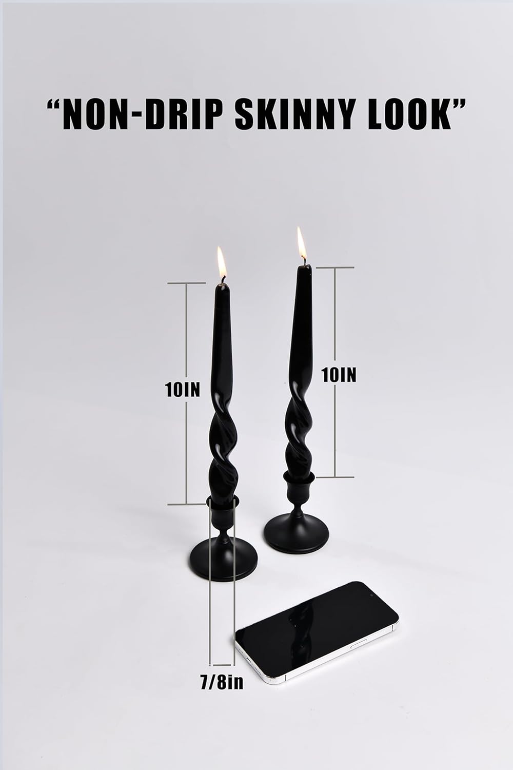 Brown Two Tone Spiral Taper Candles - Set of 6 Twisted Taper Candlesticks 9.5 Inch Tall for Home Decoration Holiday Wedding Party(Brown)