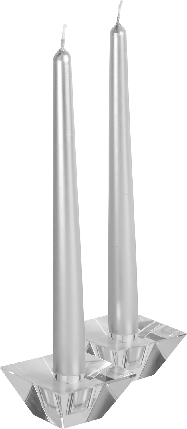 Hyoola Tall Taper Candles - 10 Inch Metallic Gold Unscented Dripless Taper Candles - 8 Hour Burn Time - 4 Pack