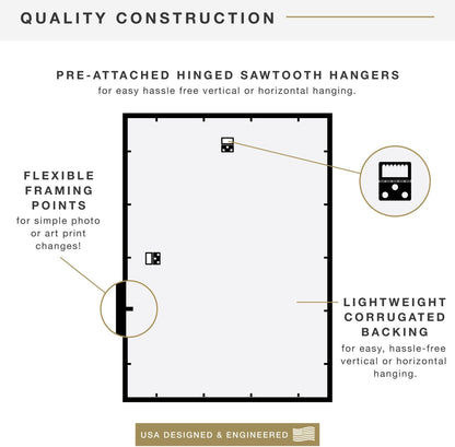 MCS Trendsetter 24x36 Poster Frame Black High-Gloss, Vertical & Horizontal Wall Hanging Large Picture Frame for Photos, Posters & Art Prints (1-Pack)