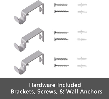 GXOACKJ Curtain Rods for windows 32-48 inch, 5/8 inch Decorative Curtain Rod Set, Matte Black Splicing Heavy Duty Metal Curtain Rod with Brackets