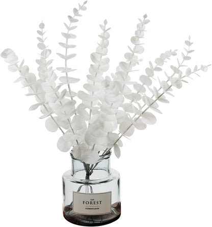 Tinsow 5 Pcs Real Touch Leaf Artificial Eucalyptus Stem Faux Eucalyptuses Wedding Bouquet Centerpiece Home Decor (Green)