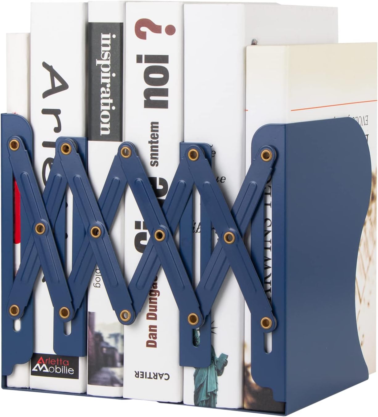 Aobopar Adjustable Book Ends, Metal Bookends for Heavy Books, Desk Book Holder for Shelves, Book Organizer for Desk, Suitable for Office, Home and School Use (Black)