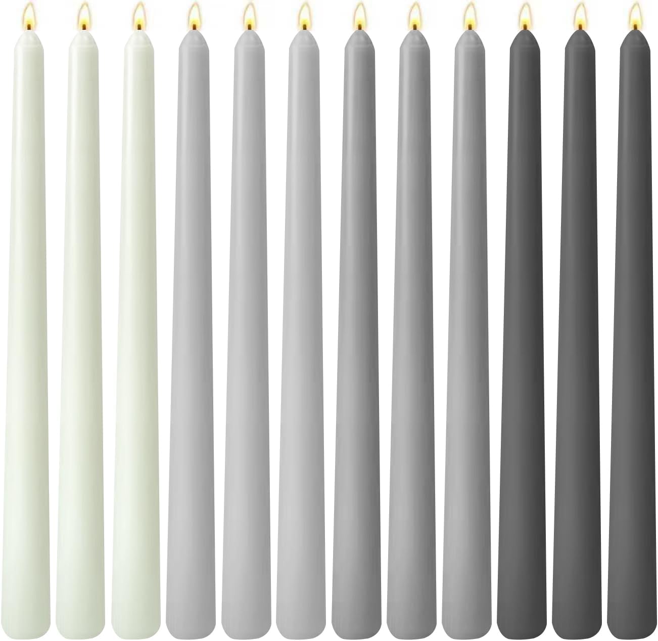 12-Pack Earth Tone Taper Candles, 10 Inch Unscented Dripless Candlesticks, Long-Lasting Burn Time of 7-8 Hours, Perfect for Fall Harvest Halloween Thanksgiving Dinners Parties and Home Décor