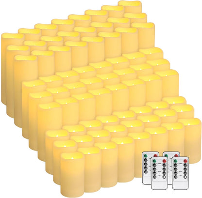 48- Pack of 3 Sizes of LED Flameless Candles.This Candle is Suitable for café, Fancy Restaurant, Bookstore and Other Scenes to Create a Relaxing and Romantic Atmosphere.