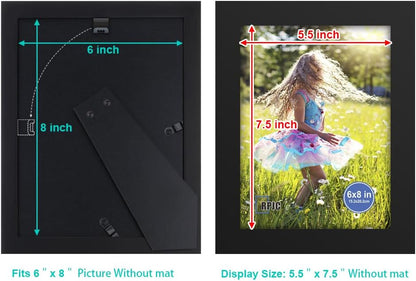 RPJC 5x7 Picture Frames Made of Solid Wood High Definition Glass for Table Top Display and Wall Mounting Photo Frame Black