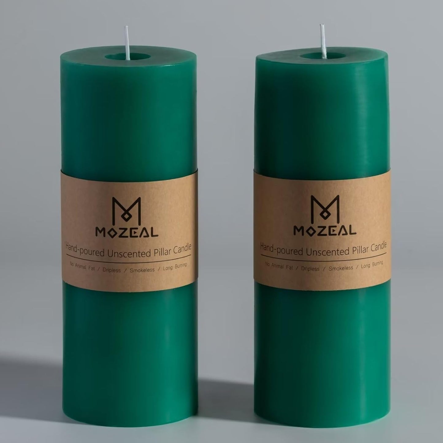 MOZEAL 3" x 4" Hand-Poured Unscented Candle,Dripless Pillar Candle Set of 3,Long Clean Burning,Approx 72 Hours Burn Time,Rustic Country Style,Wedding,Dinner,Christmas and Home Decor,White