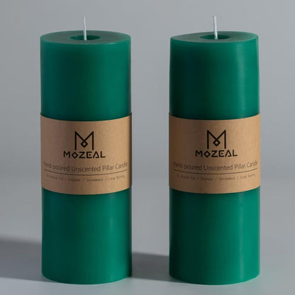 MOZEAL 3" x 4" Hand-Poured Unscented Candle,Dripless Pillar Candle Set of 3,Long Clean Burning,Approx 72 Hours Burn Time,Rustic Country Style,Wedding,Dinner,Christmas and Home Decor,White