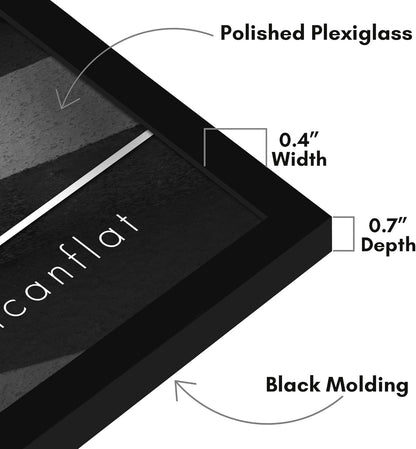 Americanflat 24x36 Poster Frame with Polished Plexiglass - Streamline Collection - Thin Border Picture Frame for Wall Display - Hanging Hardware Included - Black - Colors D