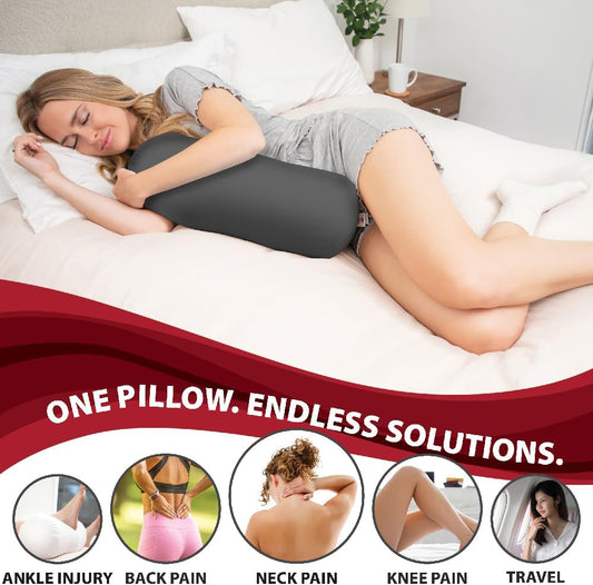 Core Products Jackson Roll Orthopedic Bolster Pillow - Neck, Back, Leg, Knee & Arm Support – Cervical & Lumbar Roll for Pain Relief, Spinal Alignment & Travel Comfort for Bed or Chair