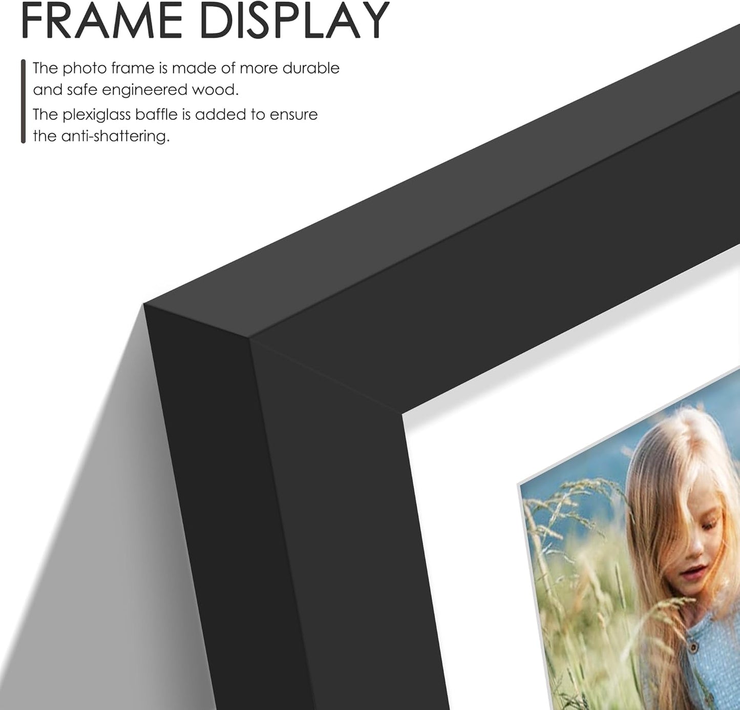 DUENPY 14x26 Collage Picture Frame 4x6 Collage Picture Frame Displays Twelve 4x6 inch Photos Available Horizontal Wall Mounting Display and Vertical Black - Colors A
