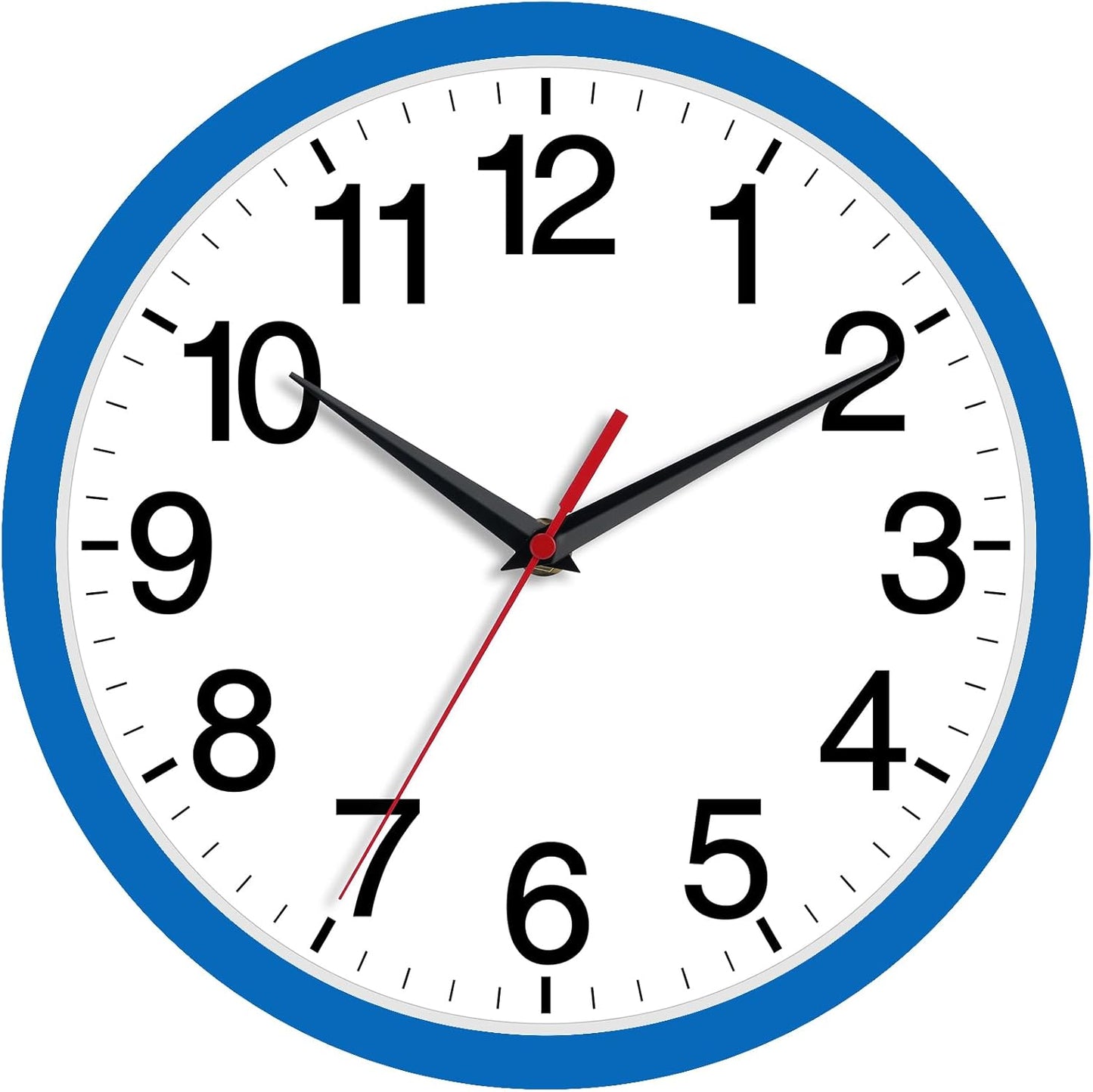 Rohioue Wall Clock Modern 8 Inch Battery Operated Silent Non Ticking Small Analog Clock for Living Room Office Home Bedroom Kitchen Bathroom(Black)