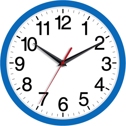 Rohioue Wall Clock Modern 8 Inch Battery Operated Silent Non Ticking Small Analog Clock for Living Room Office Home Bedroom Kitchen Bathroom(Black)