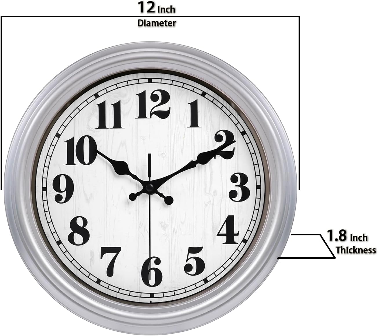 JENLYSTIME 12 Inch Indoor/Outdoor Retro Waterproof Wall Clock with Thermometer Silent Round Quartz Battery Operated Easy to Read Decorative for Kitchen Patio,Bathroom,Deck,Porch,Pool(Blue)