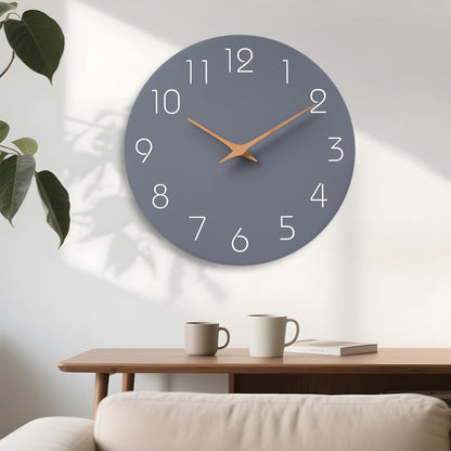 Mosewa Wall Clock 8 Inch Black Battery Operated Silent Non Ticking Simple Minimalist Rose Gold Numbers Decorative for Bedroom Living Room Kitchen Home Bathroom Office