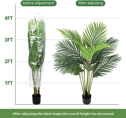 YEPDIN 6 Ft Artificial Tropical Palm Tree With 24 Removable Leaves - Large Faux Plant for Indoors and Outdoors, Silk Housewarming Gift, K185