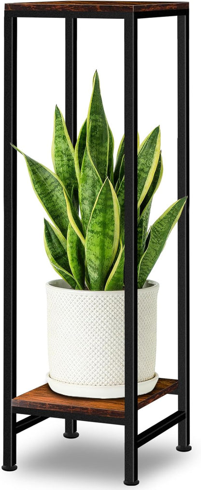 Plant Stand Indoor, Tall Plant stands for Indoor Outdoor Plants, 2 Tier Heavy Duty Plant Shelf 31" Metal Pedestal Stand Modern Corner Flower Stand for Patio, Living Room, Balcony