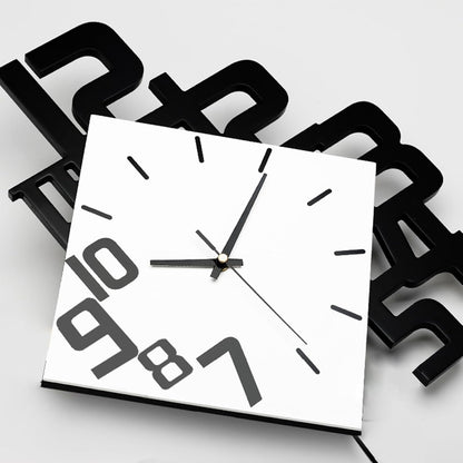 Decorative Wall Clock for Living Room Decor Large Modern Wall Clocks with Pendulum Battery Operated for Bedroom Office Kitchen Home Small Black Silent Wall Clock Non Ticking 11.8*22.4 Inch