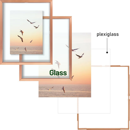Frametory, Floating Picture Frame 12x16 - Black Aluminum Metal Photo Frame - Real Glass of Front - for Wall Mount Display