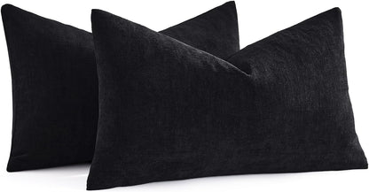MIULEE Olive Green Couch Pillow Covers 18x18 Inch, Set of 2 Soft Chenille Decorative Square Throw Pillow Covers Farmhouse for Sofa Living Room Bed