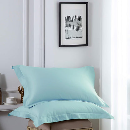 NTBAY Cotton 26x26 Euro Sham Covers - 500 Thread Count Egyptian Cotton Euro Pillow Covers, 2 Pack Super Soft and Breathable 26x26 Pillow Covers, Square Pillow Cases, White