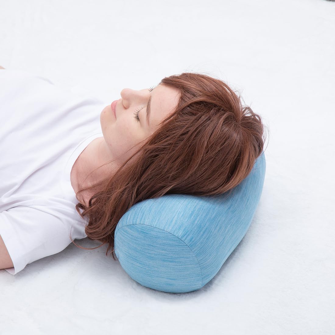 1 MIDDLE ONE Round Cylinder Bolster Pillow with Removable Velvet Cover, Tube Roll Cervical Pillow for Head, Neck, Back and Legs Support, 13" x 6", Grey