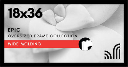 Americanflat 16x20 Picture Frame with Polished Plexiglass - Black Picture Frame - Wide Photo Frames Made of Engineered Wood for Vertical or Horizontal Wall Display - Epic Collection - Black - Colors A