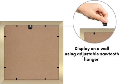 Americanflat 8x10 Picture Frame with Shatter-Resistant Glass - Use as 5x7 Frame with Mat or Display 8x10 Photo Without Mat - Signature Collection - Picture Frames for Tabletop and Wall Display - Black