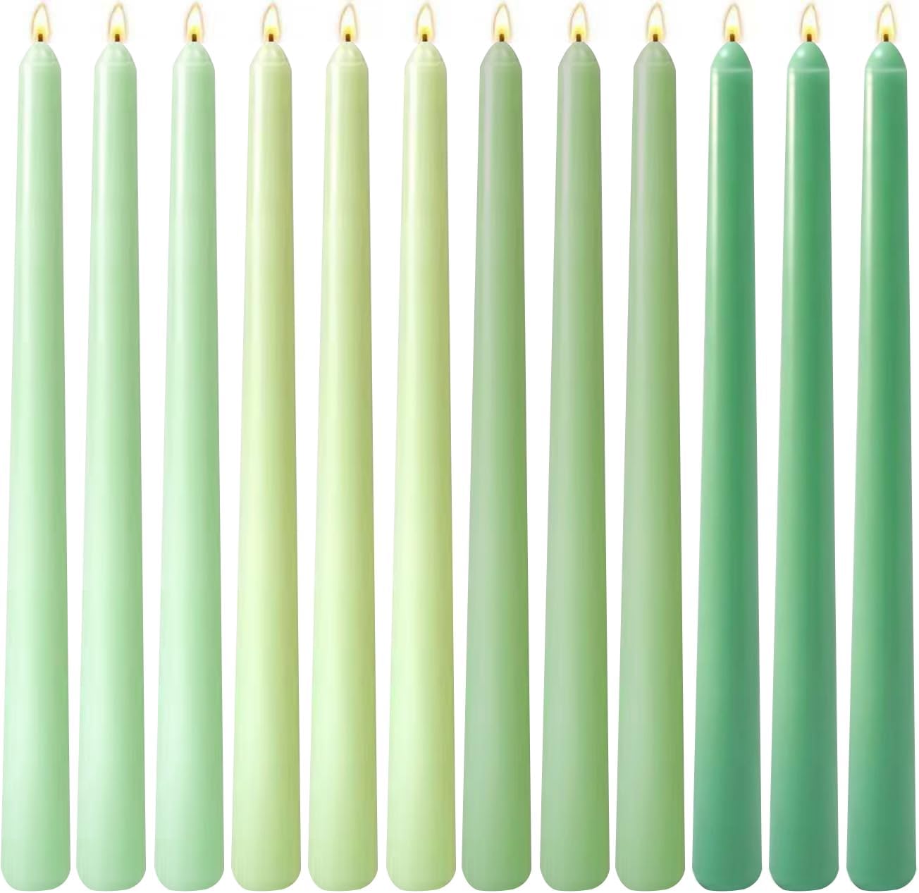 12-Pack Earth Tone Taper Candles, 10 Inch Unscented Dripless Candlesticks, Long-Lasting Burn Time of 7-8 Hours, Perfect for Fall Harvest Halloween Thanksgiving Dinners Parties and Home Décor