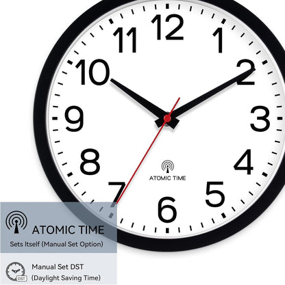 AKCISOT Wall Clock, Modern Small Wall Clocks Battery Operated 8 Inch, Silent Non-Ticking Analog Classic for Office, Home, Bathroom, Kitchen, Bedroom, School(Black)