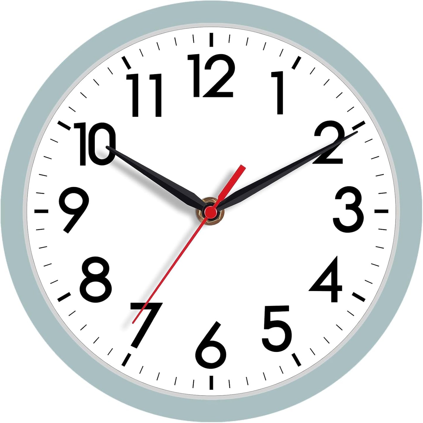 AKCISOT Wall Clock, Modern Small Wall Clocks Battery Operated 8 Inch, Silent Non-Ticking Analog Classic for Office, Home, Bathroom, Kitchen, Bedroom, School(Black)