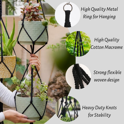 feedee Macrame Plant Hangers Indoor Macrame Hanging Planters for Indoor Plants, 6 Pack Hanging Plant Holders Indoor Hanging, Macromay Plant Hangers for Indoor Plant Hanger, Outdoor Flower Pots Holder