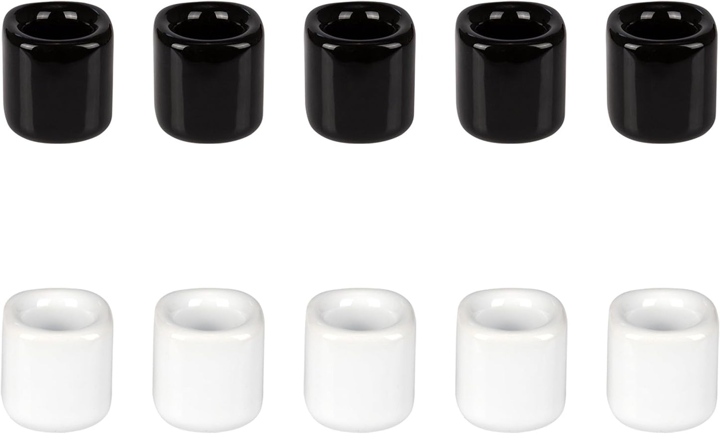 Mega Candles 5 pcs Black 1/2 Inch Diameter Ceramic Chime Ritual Spell Candle Holders, Great for Casting Chimes, Meditation, Rituals, Spells, Vigil, Witchcraft, Wiccan Supplies