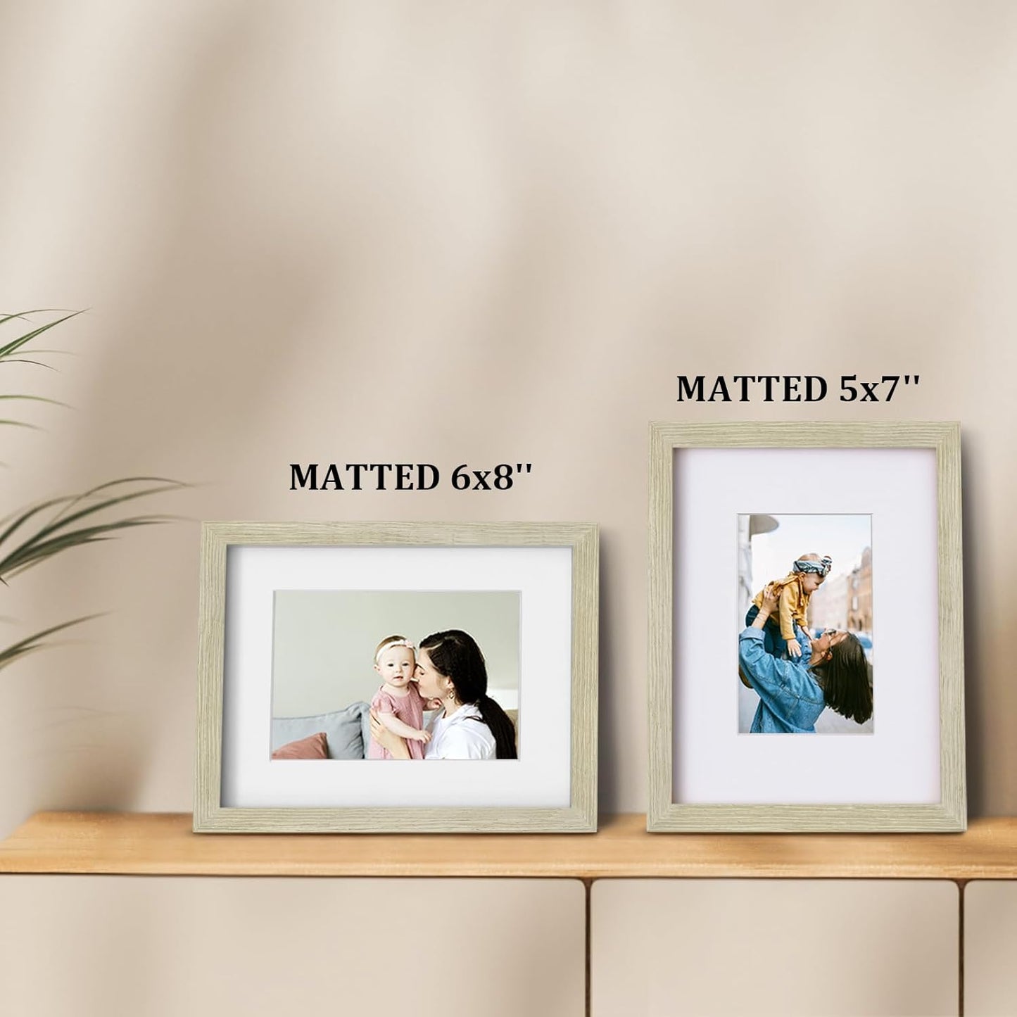 Egofine 8x10 Picture Frames Set of 4, Made of Solid Wood Covered by Plexiglass 4x6 and 5x7 with Mat or 8x10 without Mat, for Table Top Display and Wall Mounting Photo Frame Black