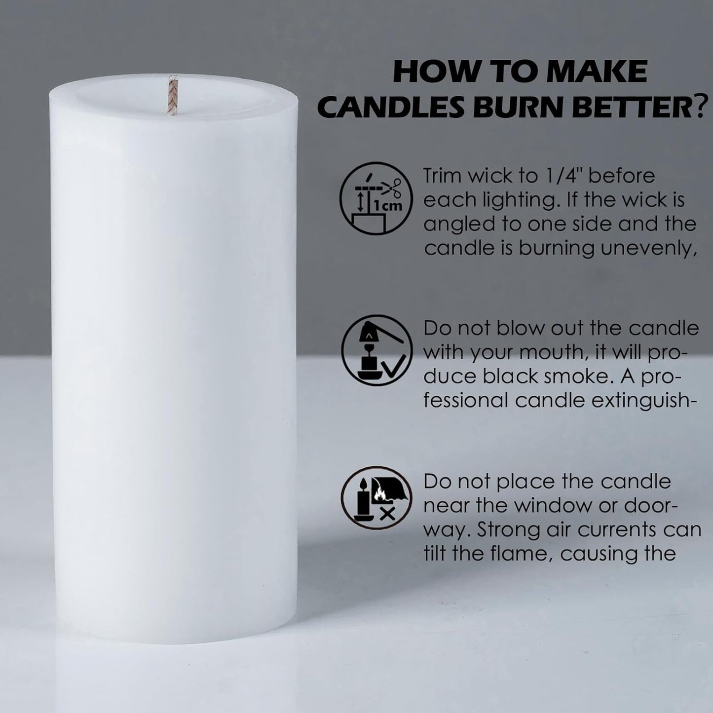 Unscented Ivory Pillar Candles Set of 6-2.8x4 inch - Dripless and Smokeless Large Pillar Candles, 50-Hours Long Burning Time Paraffin Candle for Dinner Table, Christmas and Home Decor