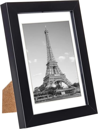 upsimples 5x7 Picture Frame Set of 10, Display Pictures 4x6 with Mat or 5x7 Without, Multi Photo Frames Collage for Wall or Tabletop Display, Black