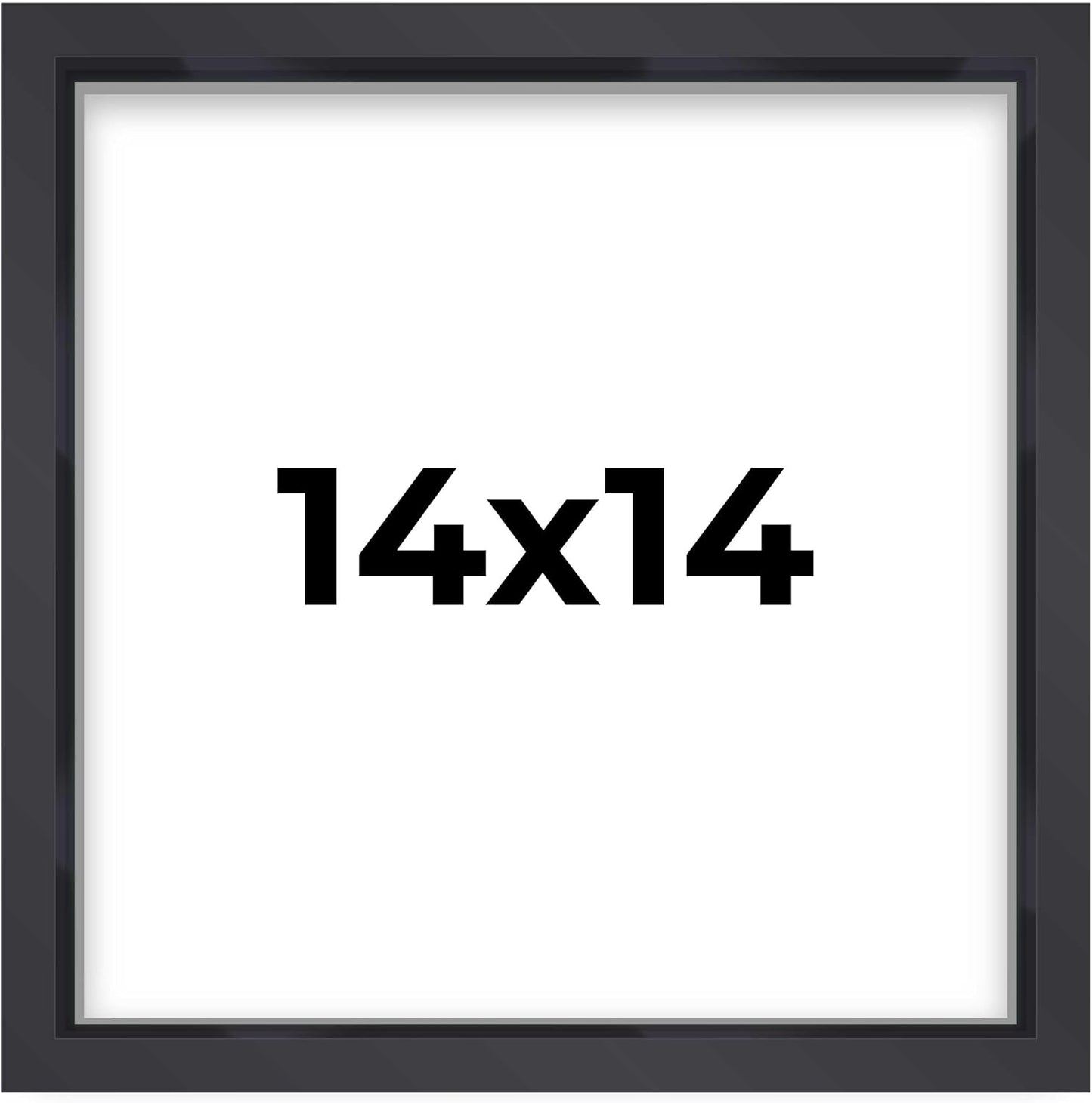 14x14 Shadow Box Black | 3/4" Depth of Usable Space | Solid Wood Pine | Includes UV Resistant Acrylic Plexiglass, Acid-Free Backing & Hanging Hardware | Made to Order in USA - Colors A